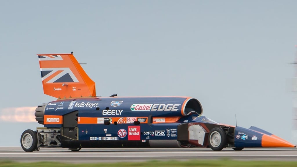 The Bloodhound Supersonic Car reached a speed of 337.9km/h in just eight seconds during testing at a runway at Cornwall Airport Newquay in England last Thursday.