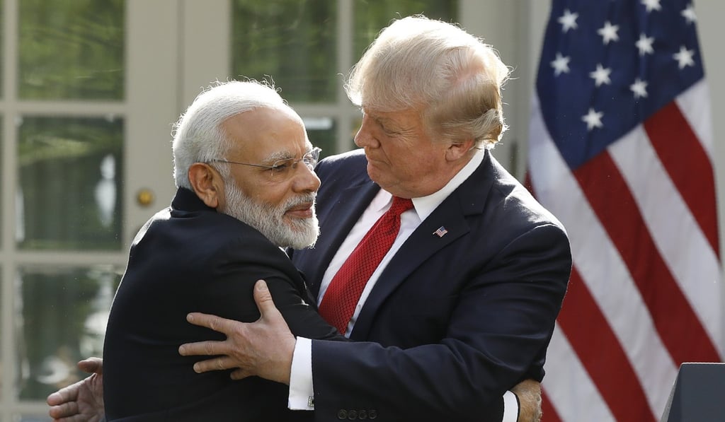 US President Donald Trump’s Asian policy advocates “a free and open Indo-Pacific” and proposed advanced US arms sales to India. The South Asian nation’s prime minister, Narendra Modi, hugged Trump in the White House Rose Garden in June. Photo: Reuters