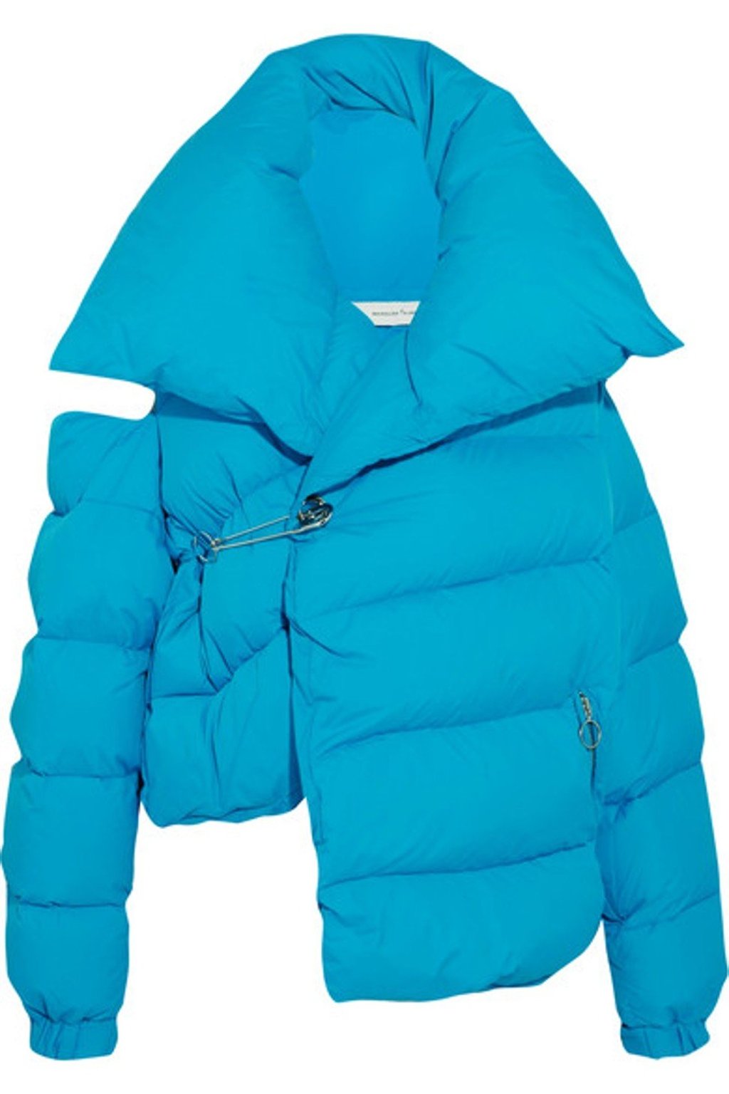 Cold-shoulder down jacket by Marques’Almeida. Cold-shoulder down jacket by Marques’Almeida.