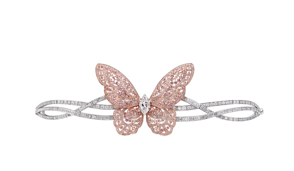 Inspired by nature, the pink and white diamond bracelet captures the beauty of the butterfly.