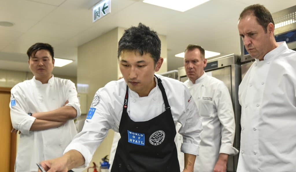 Tomoya Sugizaki prepares his winning dishes.
