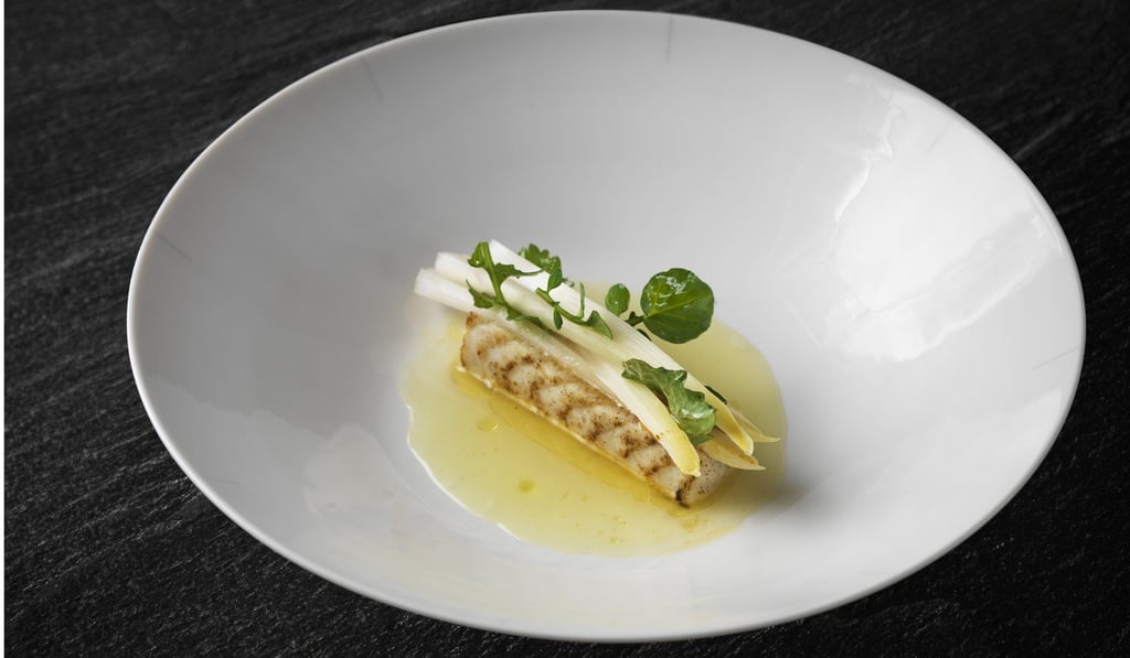 Sturgeon and asparagus at Einsunternull. Sturgeon and asparagus at Einsunternull.