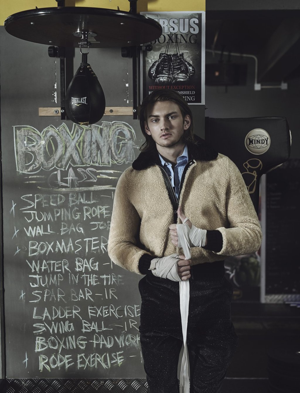 Saint Laurent by Anthony Vaccarello, jacket, HK$42,900; Valentino, shirt, HK$4,800; Giorgio Armani, trousers, price on request.