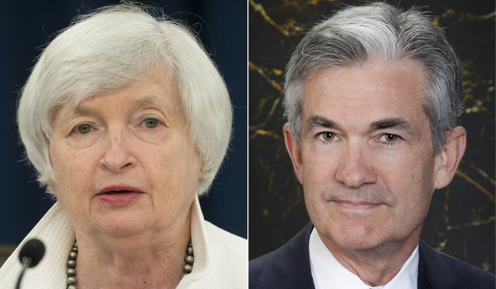Current Federal Reserve Chair Janet Yellen (left), and Fed governor Jerome Powell, who is said to have been chosen by US President Donald Trump to replace her. Photo: AFP Current Federal Reserve Chair Janet Yellen (left), and Fed governor Jerome Powell, who is said to have been chosen by US President Donald Trump to replace her. Photo: AFP