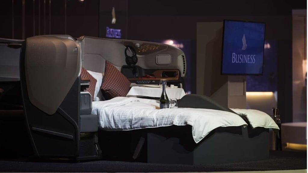 Singapore Airlines’ revamped A380 cabins will see the number of suite cut from 12 to six, allowing extra space and frills, such as a separate, fully adjustable seat and double bathrooms. Photo: Bloomberg