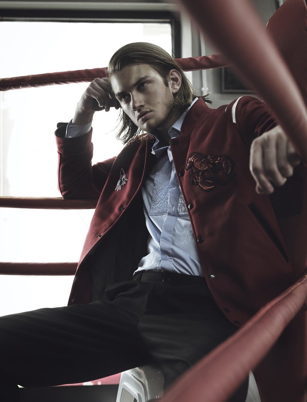 Lanvin, jacket, HK$15,400; Valentino, shirt, HK$4,800; Dior, trousers, price on request.