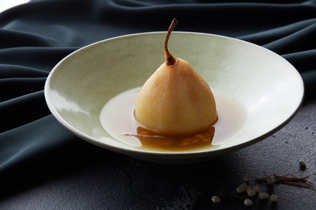 Double boiled pear in Chuanbei and aged tangerine peel at HEXA restaurant.