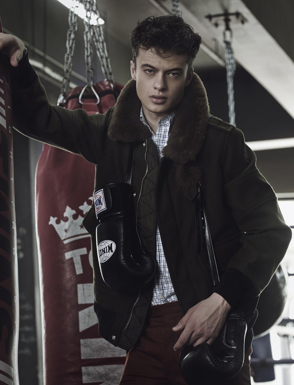 Moncler, jacket, price on request; Prada, shirt, HK$5,250; Valentino, trousers, HK$4,800.