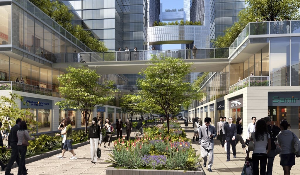 An artist’s rendition of the plans for the Chengdu Tianfu District Great City, a self-sustaining, environmentally-friendly satellite city on the outskirts of Chengdu, in China’s Sichuan province. Photo: Adrian Smith + Gordon Gill Architecture