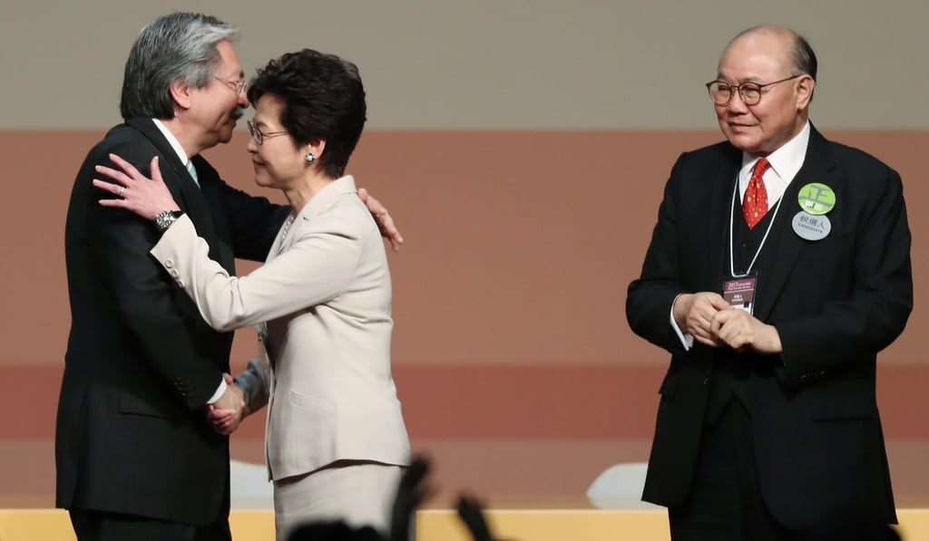 John Tsang lost out to Carrie Lam in the chief executive race. Woo Kwok-hing (right) came third. Photo: Robert Ng