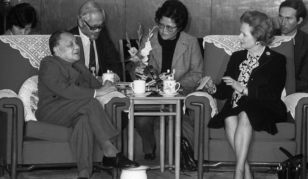 Former Chinese leader Deng Xiaoping (left) meets then British prime minister Margaret Thatcher in Beijing in 1984. The Chinese government also had Taiwan in mind when negotiating Hong Kong’s future. Photo: AFP