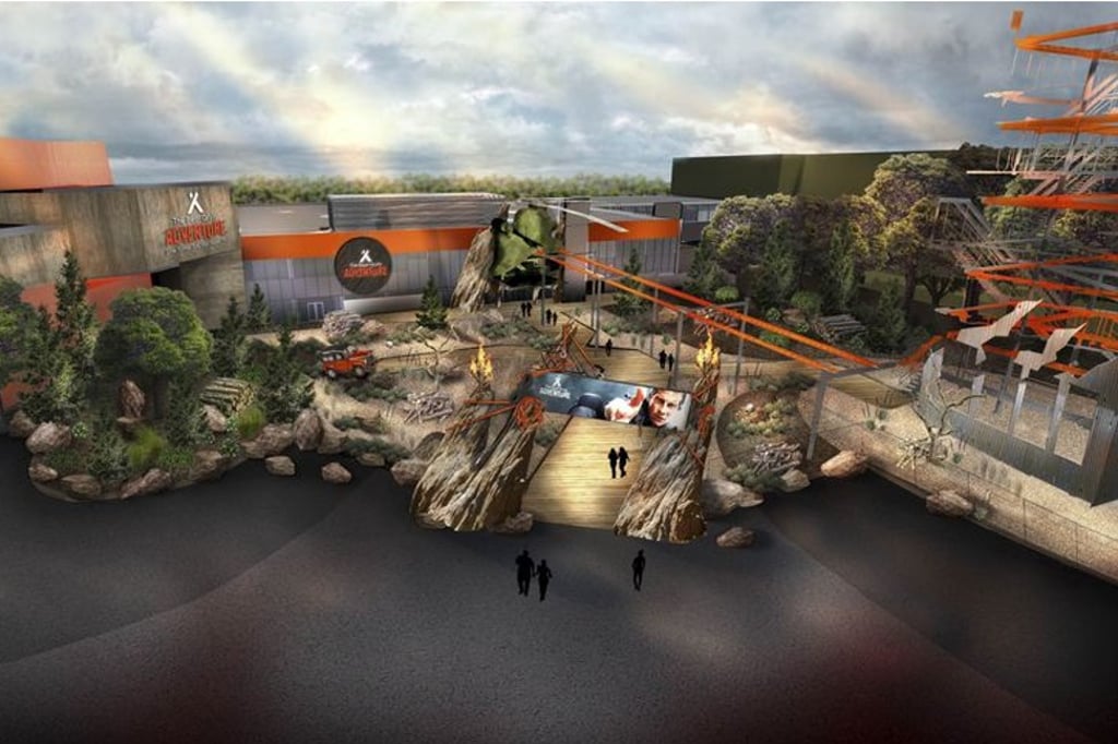 An artist’s impression of the Bear Grylls Adventure theme park, which will be built in the English city of Birmingham.
