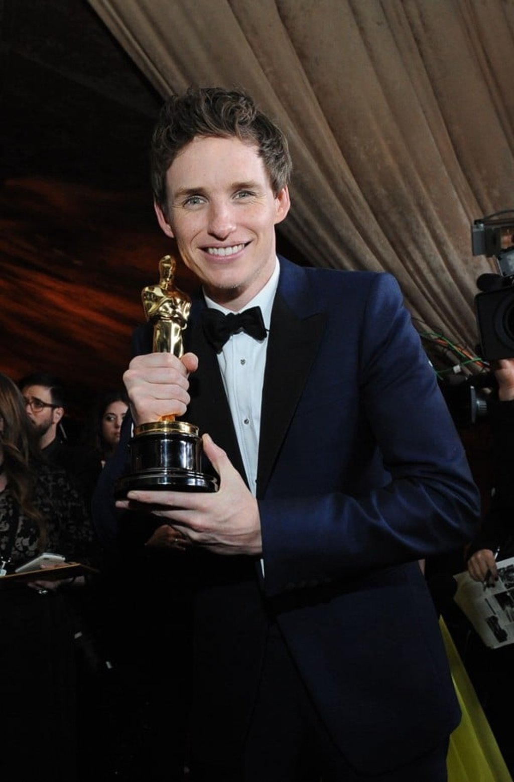Eddie Redmayne, who studied history of art at Trinity College, Cambridge, poses with his Oscar for Best Actor for his performance in The Danish Girl, in 2015. Picture: AFP