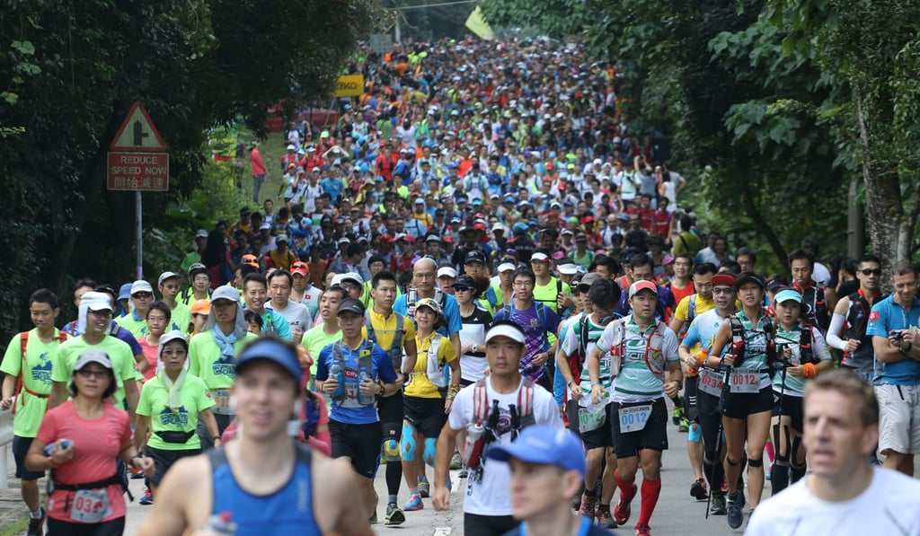 Participants begin the Oxfam Trailwalker at Pak Tam Chung in Sai Kung. Photo: Felix Wong