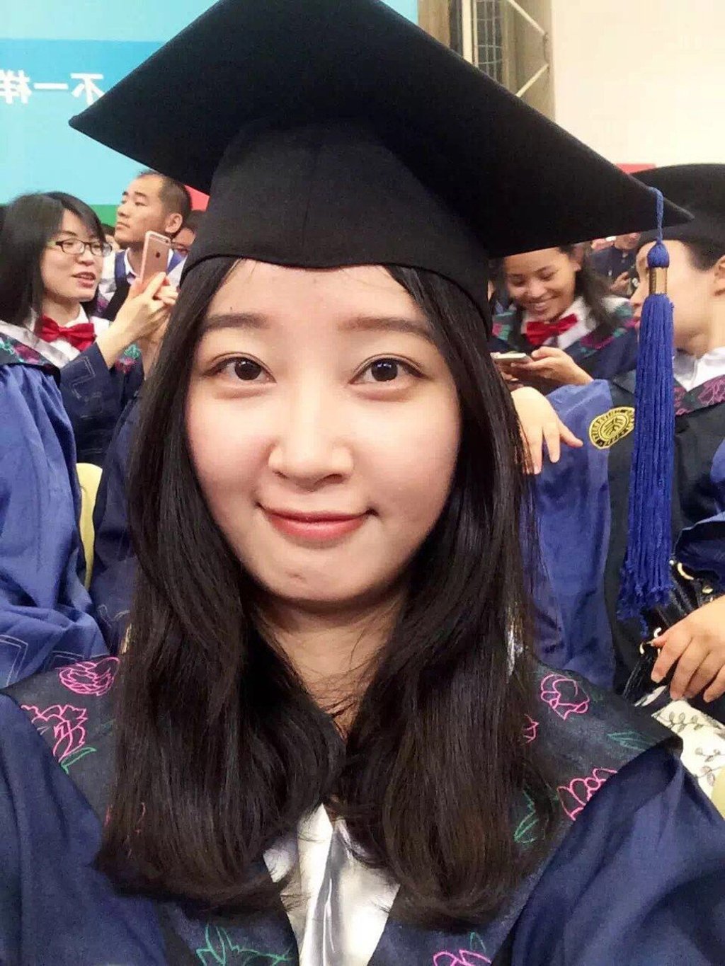 This selfie provided by her family shows Zhang on her graduation from Peking University Shenzhen Graduate School in 2016. Photo: AP This selfie provided by her family shows Zhang on her graduation from Peking University Shenzhen Graduate School in 2016. Photo: AP