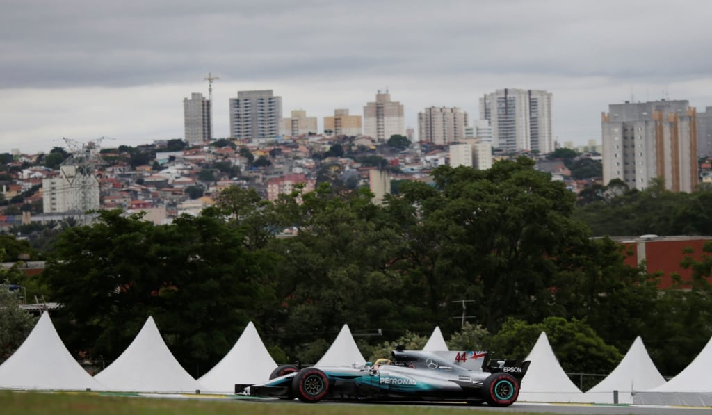 Mercedes' Lewis Hamilton during practice. Photo Reuters