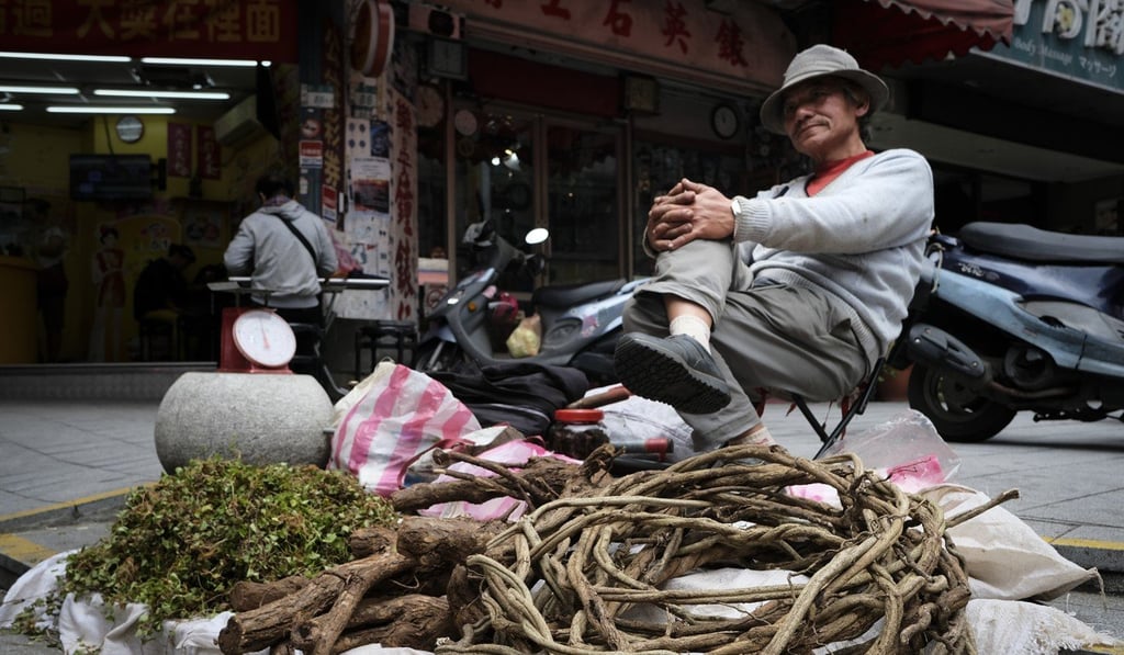 A street vendor in Tamsui Old Street. Picture: James Wendlinger