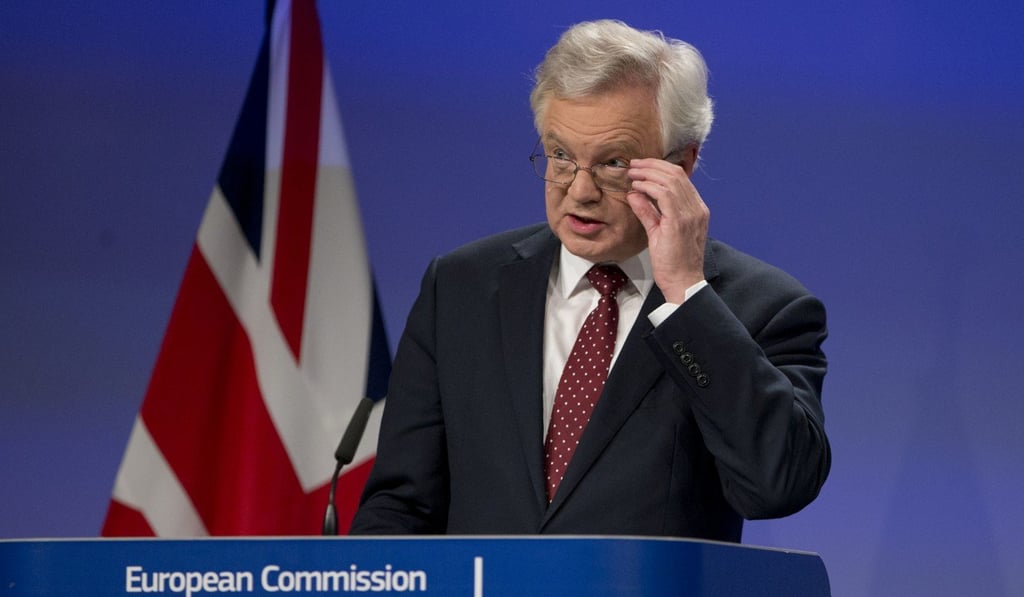 British Secretary of State for Exiting the European Union David Davis speaks during a media conference at EU headquarters in Brussels on November 10, 2017. Photo: AP