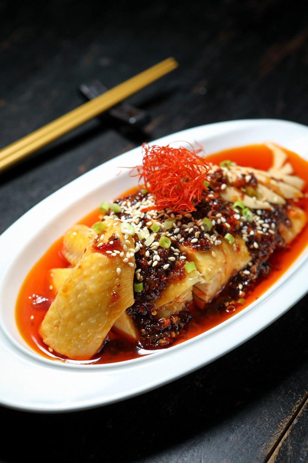 Chicken with Sichuan chilli sauce