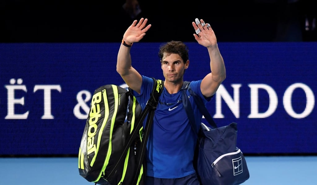 Rafael Nadal waves goodbye to the fans after losing to David Goffin. Photo: Reuters