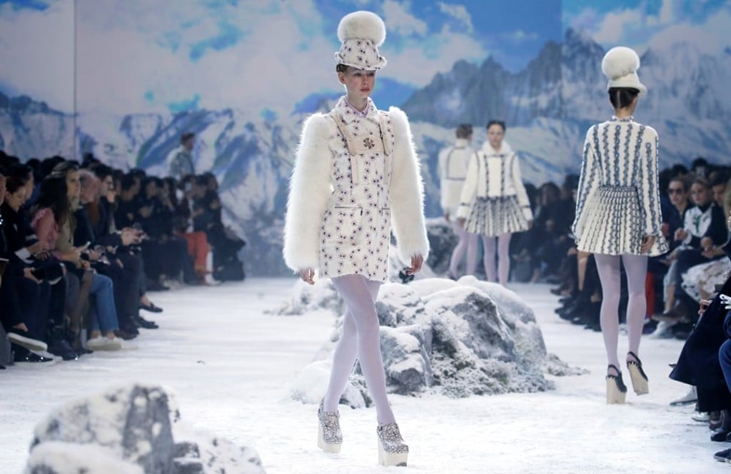 A model displays a creation by Italian designer Giambattista Valli as part of his autumn/winter 2016/2017 women's ready-to-wear collection for Moncler Gamme Rouge in Paris. Photo: Reuters