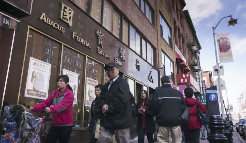 A still from the documentary shows Abacus Federal Savings Bank in New York’s Chinatown. Photo: Tom Bergmann, courtesy Kartemquin Films