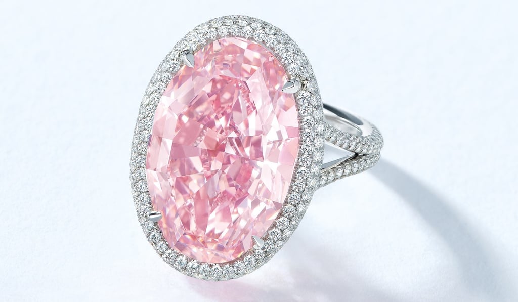 The Pink Promise, a 14.93ct fancy vivid pink diamond ring. Estimate: HK$220 million to HK$320 million. The Pink Promise, a 14.93ct fancy vivid pink diamond ring. Estimate: HK$220 million to HK$320 million.