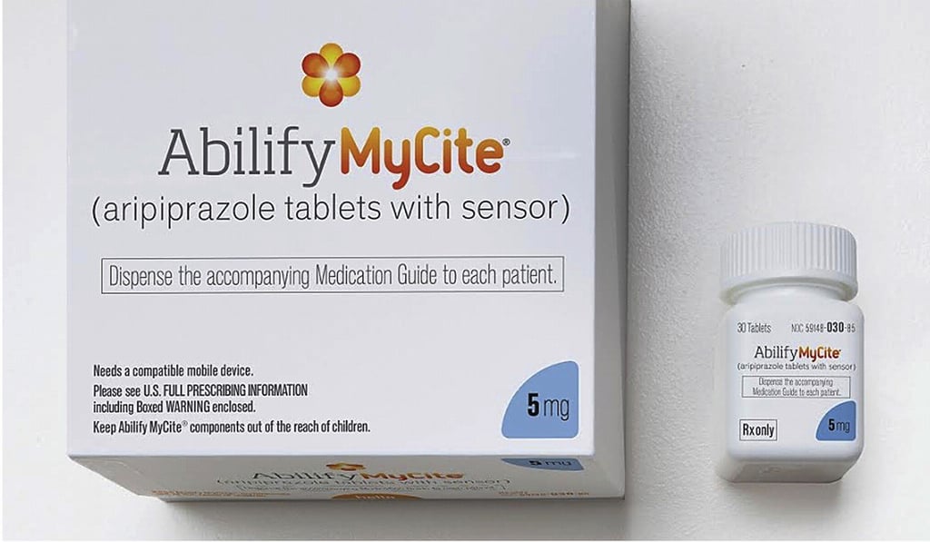 The packaging for Abilify MyCite – the first drug in the US with a digital ingestion tracking system. Photo: AP