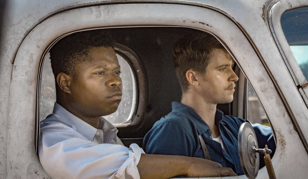 Mitchell and Garrett Hedlund in a still from Mudbound. Photo: Steve Dietl, Netflix