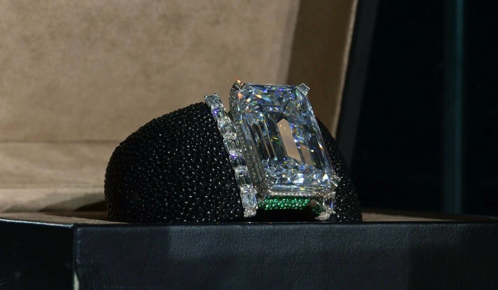 File photo of the 163-Carat D flawless emerald-cut diamond on display in Dubai. Photo: AFP File photo of the 163-Carat D flawless emerald-cut diamond on display in Dubai. Photo: AFP