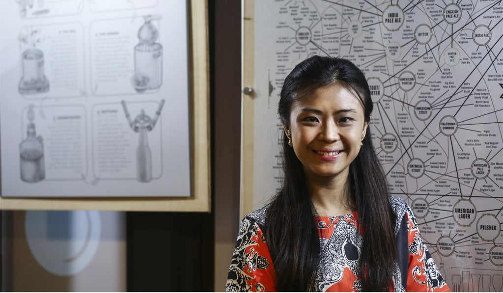 Belle Leung, founder of HK Brewcraft at Cochrane Street in Central, Hong Kong. Photo: SCMP / Jonathan Wong