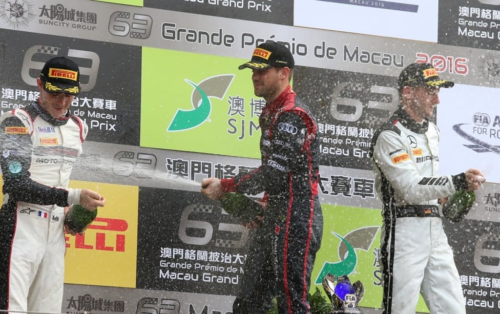 Vanthoor celebrates his win last year. Photo: K. Y. Cheng