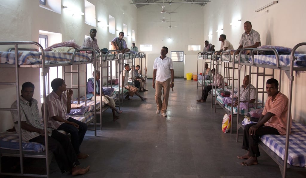 Homeless people who were picked from the streets rest at Anand Ashram, a shelter home for male beggars in Hyderabad. Photo: AP Homeless people who were picked from the streets rest at Anand Ashram, a shelter home for male beggars in Hyderabad. Photo: AP