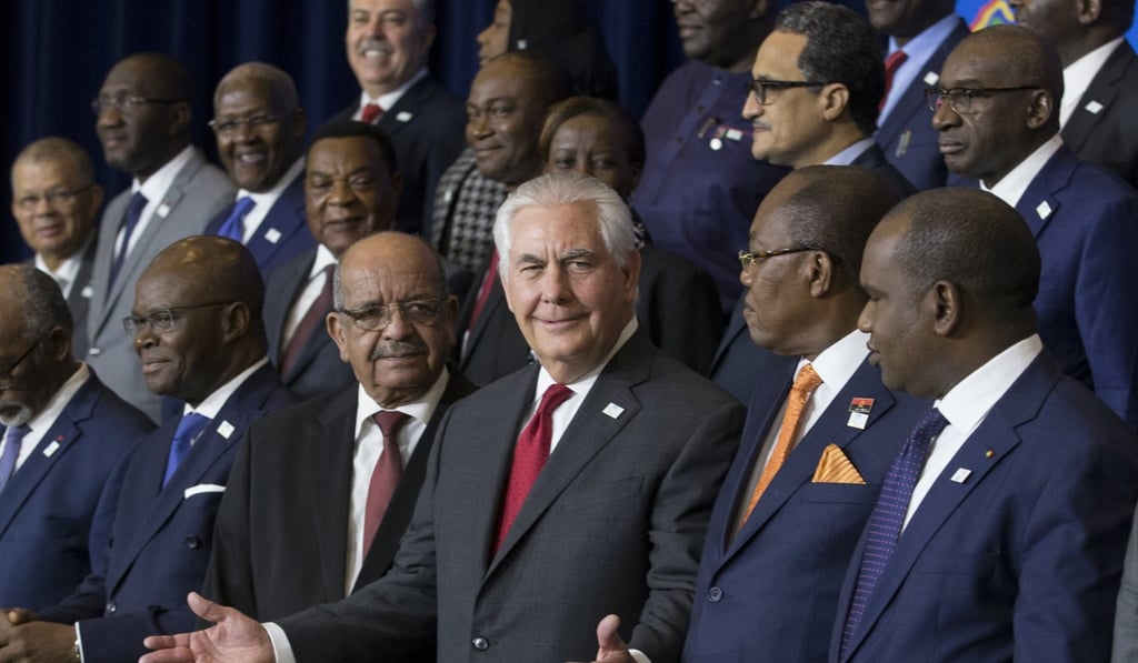 US Secretary of State Rex Tillerson and African leaders during their meeting in Washington. Photo: EPA-EFE US Secretary of State Rex Tillerson and African leaders during their meeting in Washington. Photo: EPA-EFE