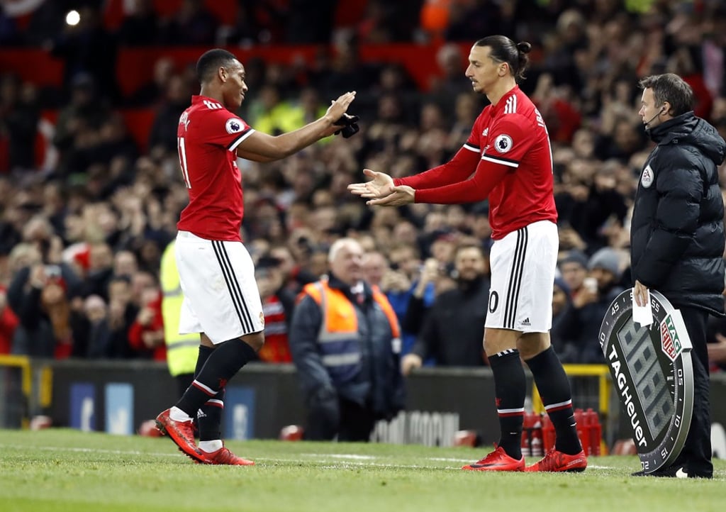 Ibrahimovic enters the pitch as a substitute after a lengthy injury lay-off. Photo: AP