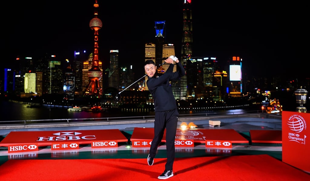 Li Haotong at a launch event for the HSBC-World Golf Championships in Shanghai. Photo: AFP