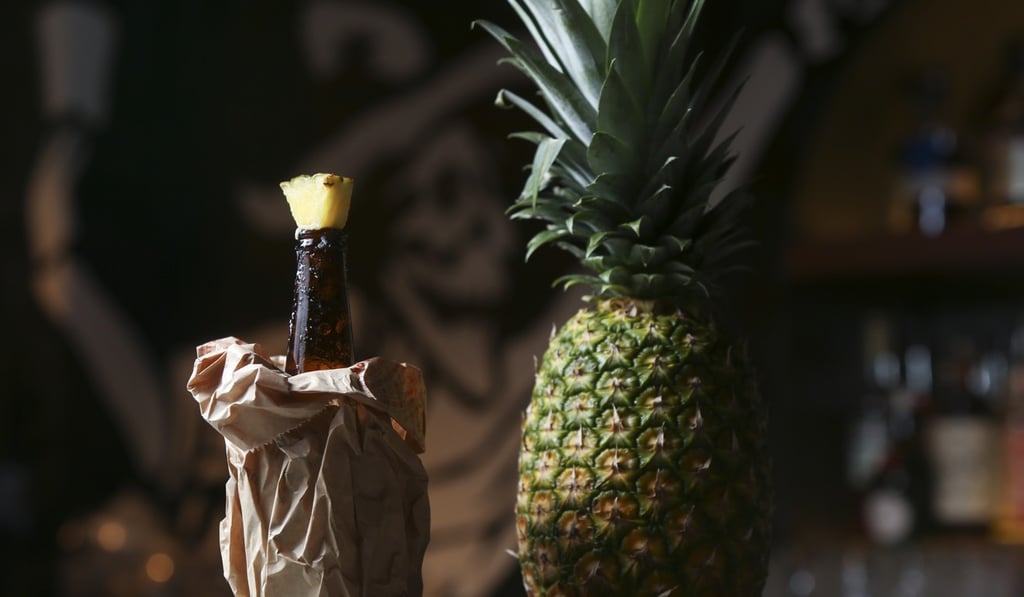 Bad Hombre cocktail served in a beer bottle. Photo: Xiaomei Chen