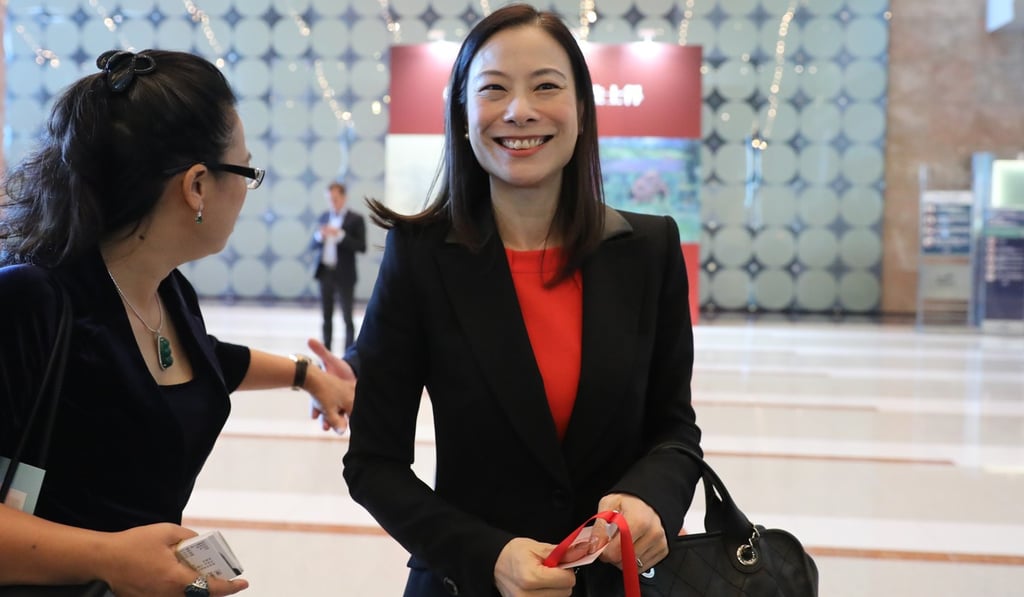 Lawyer Maggie Chan Man-ki was among meeting attendees who collected nomination forms for the December 19 election, where 36 local deputies will be appointed to China’s legislature. Photo: Sam Tsang Lawyer Maggie Chan Man-ki was among meeting attendees who collected nomination forms for the December 19 election, where 36 local deputies will be appointed to China’s legislature. Photo: Sam Tsang