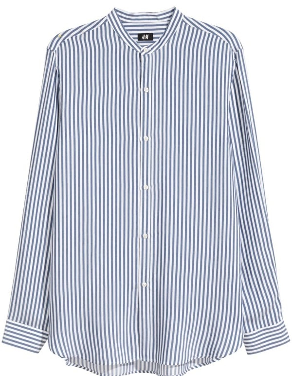 A slim-fit shirt with a mandarin collar by H&M.