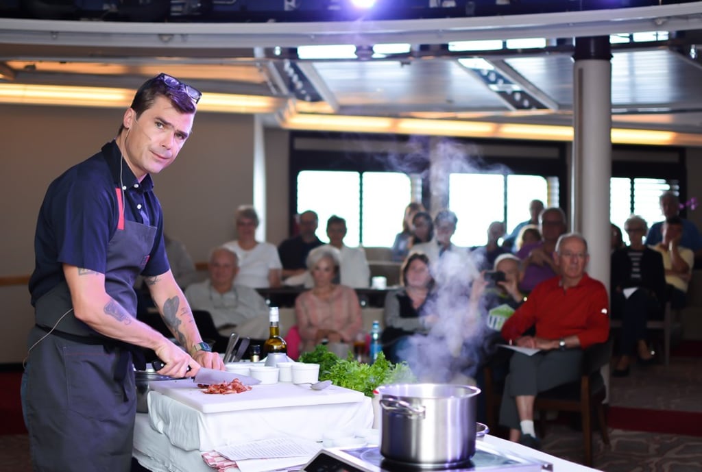 Chef Hugh Acheson aboard the Windstar Legend.
