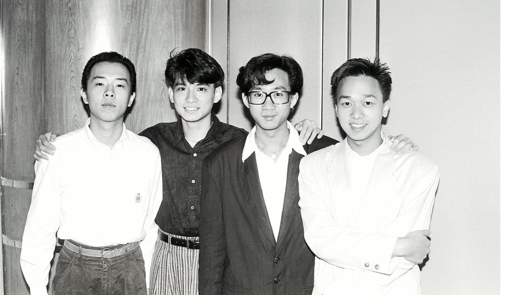 Members of the local band, Beyond, pose for a picture at a press conference (from left): Paul Wong Koon-chung, Yip Sai-wing, Koma Wong Ka-kui and Wong Ka-keung. Photo: SCMP