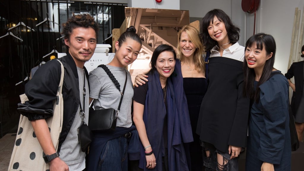 Cristina Ventura, founder of LUXARITY (third from right) at the ‘Made in Love’ pop-up shop in Wan Chai, flanked by (from left) Yeung Chin, Cynthia Mak of Cynthia & Xiao, Polly Ho of Loom Loop, Angie Ng, LUXARITY’s brand ambassador, and Fiona Lau of Ffixxed Studios.