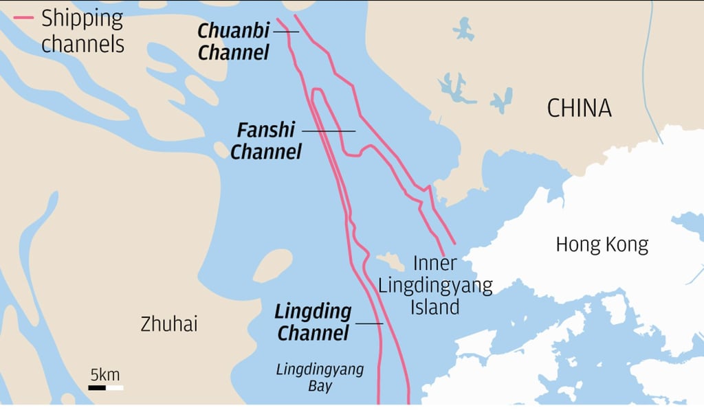 Shipping channels of the Pearl River Delta