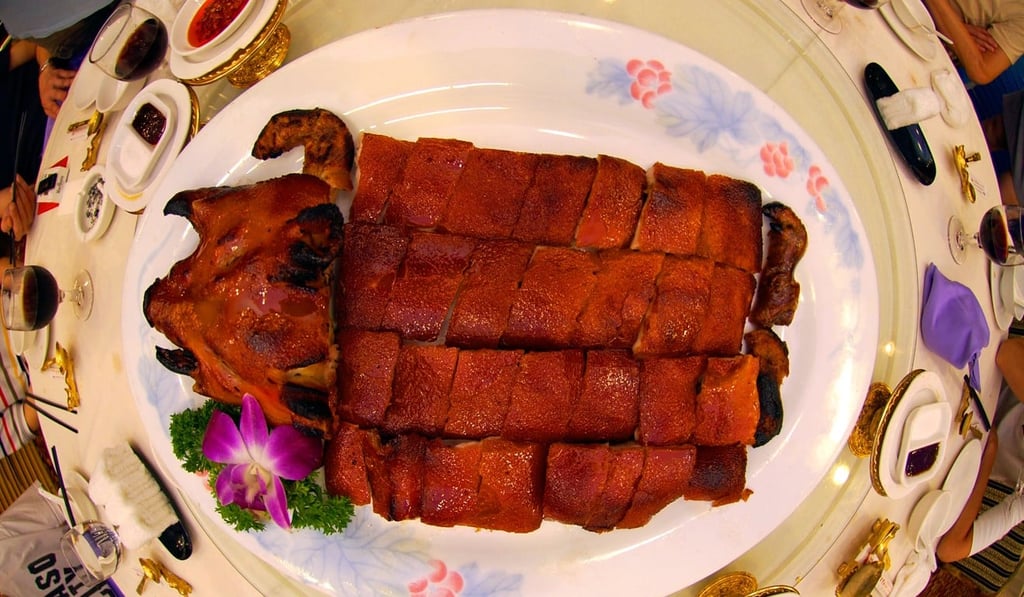 Roasted suckling pig is generally considered a must-have at Chinese wedding banquets, and has come symbolise the chastity of the bride.