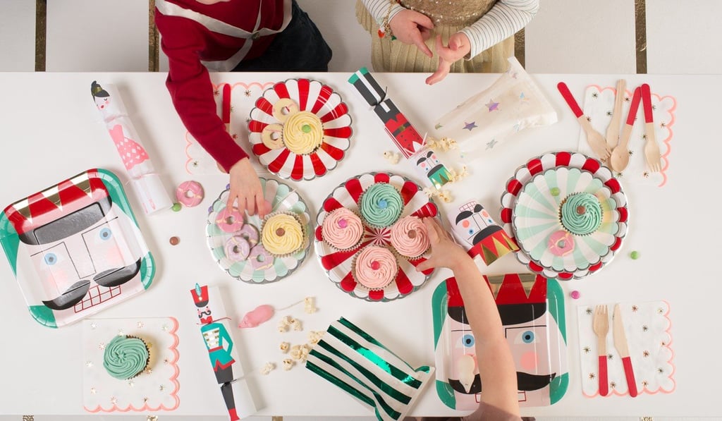 Nutcracker-themed paper plates are just right for tinies’ Christmas tables at Eezy Peezy Parties.