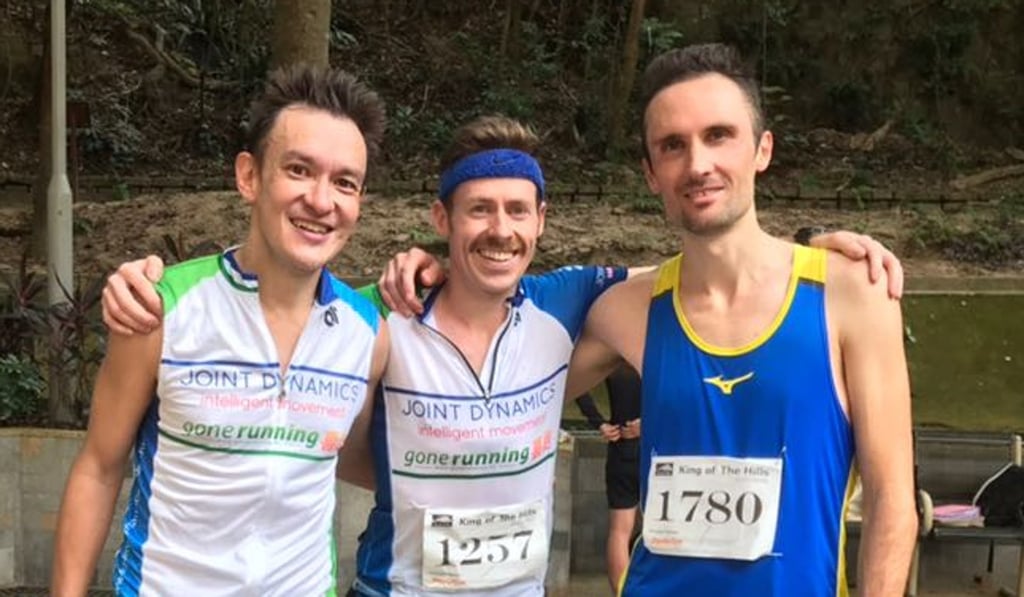 Campbell is flanked by John Ellis (L) and Guy Connell, third and second respectively. Photo: Handout