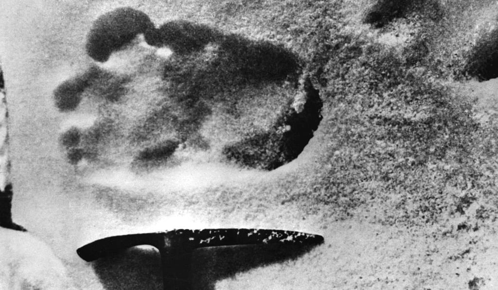 A supposed yeti footprint found in the Himalayan snow near Mt Everest in 1951 Photo: Bettmann-UPI