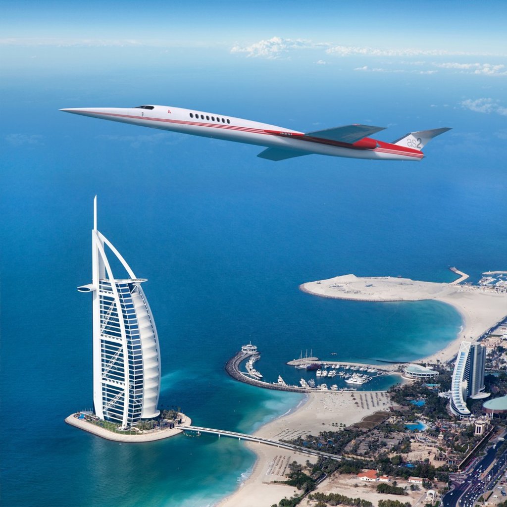 An artist’s impression of Aerion Corporation’s AS2 business jet over Dubai. Photo: Aerion Corporation
