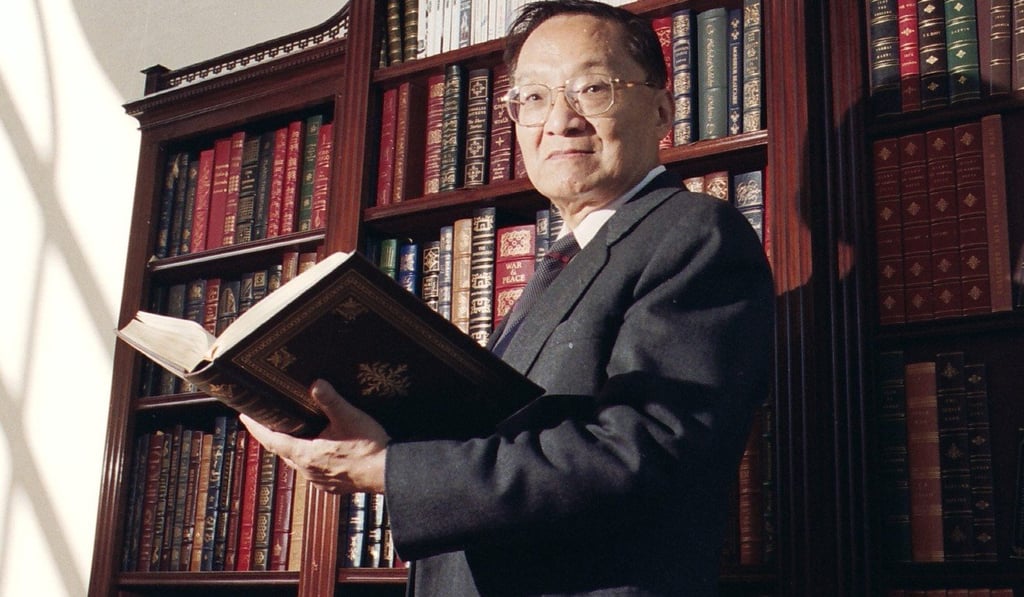 Louis Cha Leung-yung, the founder of Ming Pao newspaper and a renowned author of Chinese martial arts novels.