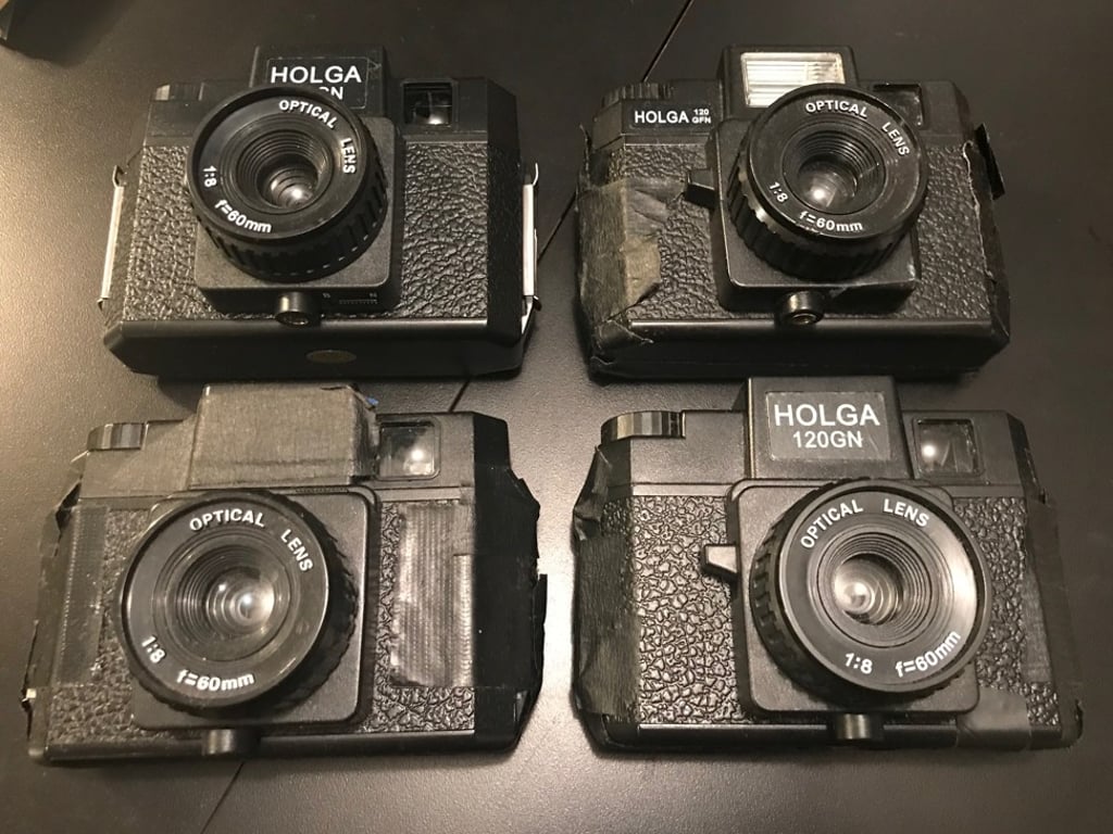 Kenna's Holga cameras. Kenna's Holga cameras.